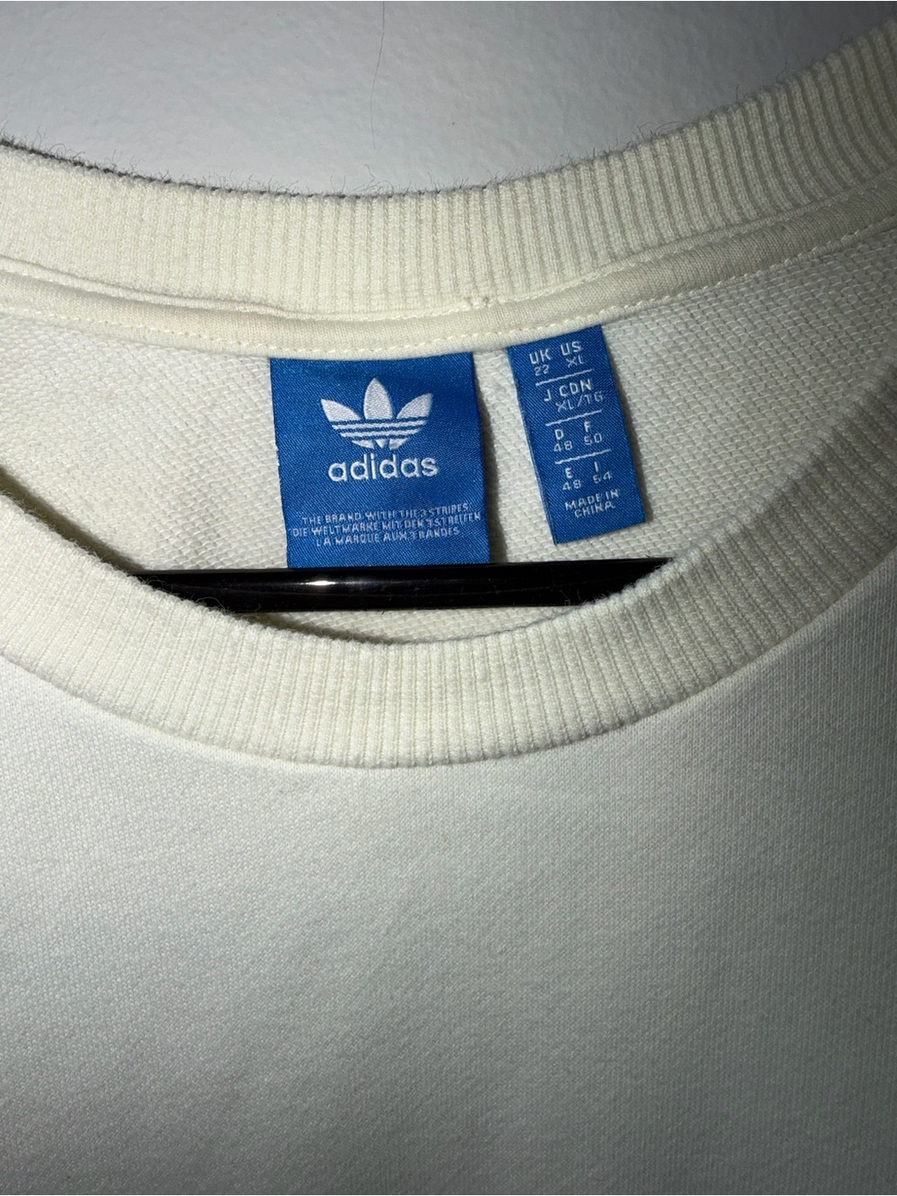 adidas Cream & Blue Crewneck Sweatshirt with Red Accents - Picture 3 of 4